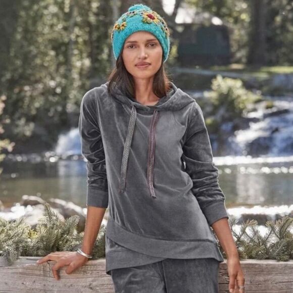 Sundance Aurora Velour Hoodie Gray XL - Picture 1 of 8